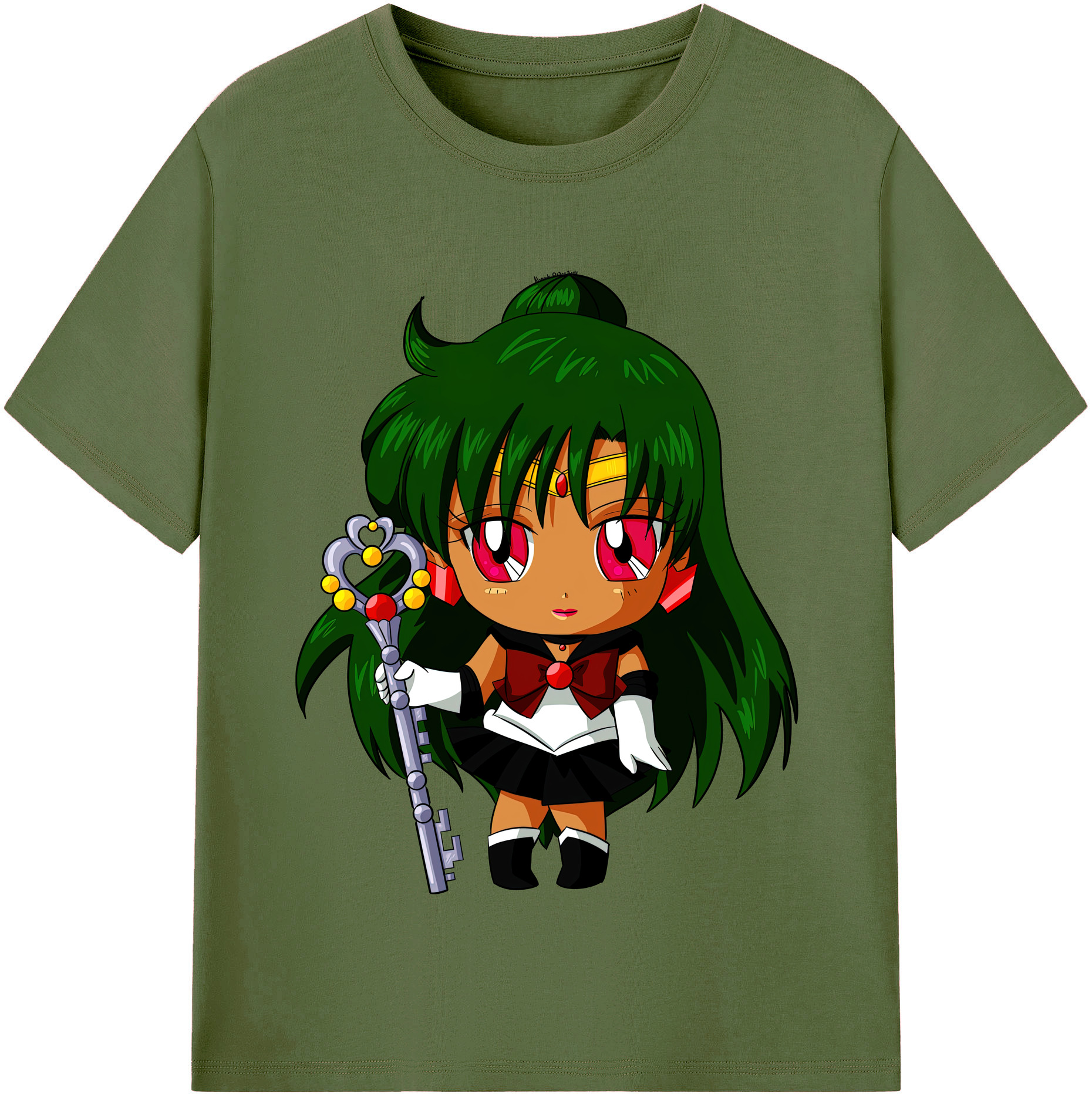 （画像用） 美少女戦士セーラームーン 冥王せつな Sailor Moon Meiou Setsuna 綿100％半袖Tシャツ（フロントプリント）